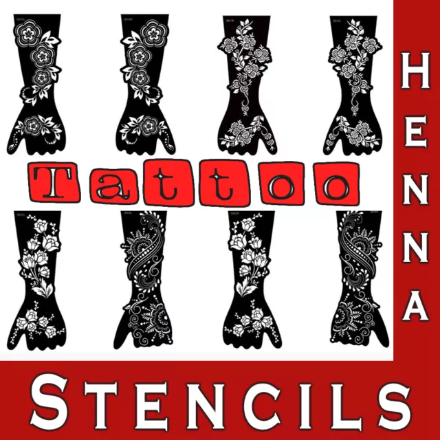 Henna Mehndi Stencils Mandala India Lace Body Temporary Tattoo Hand Template