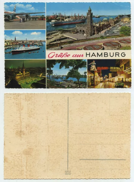 60988 - greetings from Hamburg - old postcard