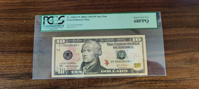 2004A $10 Federal Reserve Note Atlanta star PCGS 68PPQ 2nd highest graded  8406
