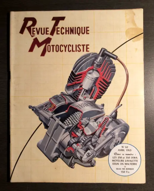 REVUE TECHNIQUE TOURISTIQUE MOTOCYCLISTE n° 62 AVRIL 1953 LES 250 & 350 JAWA L