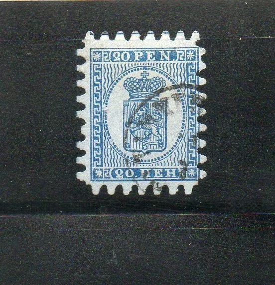 Finlandia 1866/70 Stemma 20k. azzurro usato I N4252