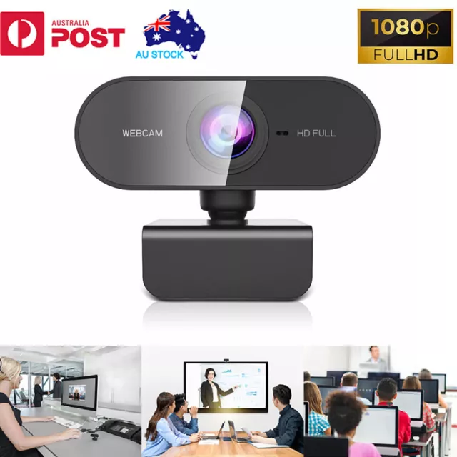 Full HD 1080P Webcam with Microphone USB Streaming Camera For PC MAC Laptops AU