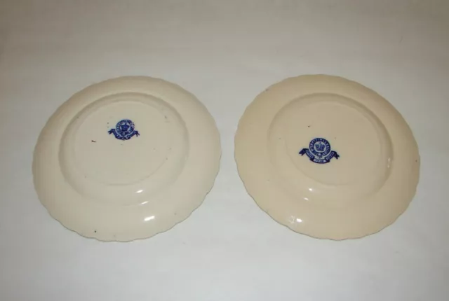 2 Antique Flow Blue W.T. Copeland & Sons Staffordshire Potteries Plates ca.1850s 2