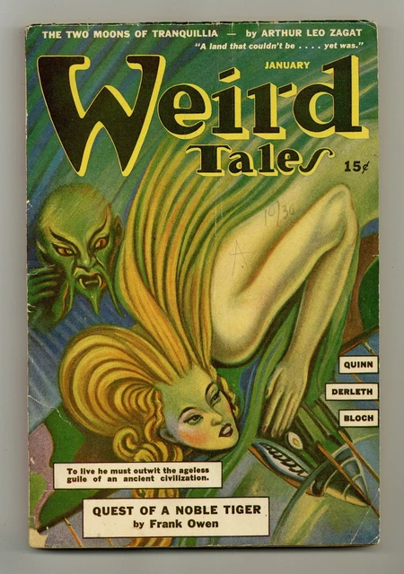 Weird Tales Pulp 1st Series Jan 1943 Vol. 36 #9 GD/VG 3.0