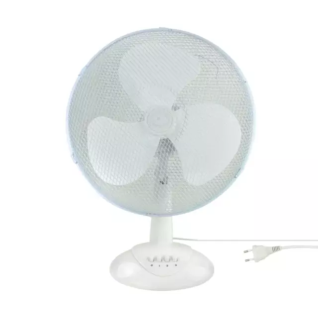 Ventilator Tisch Boden Stand-Ventilator Ø 34cm Weiß 3 Geschwindigkeitsstufen