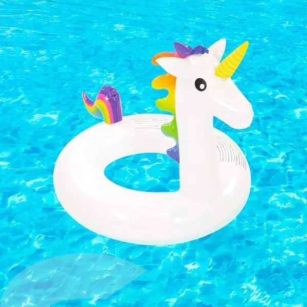 Sunclub Summer Inflatable Pool Beach Water Toys Unicorn Ring Float 55cm