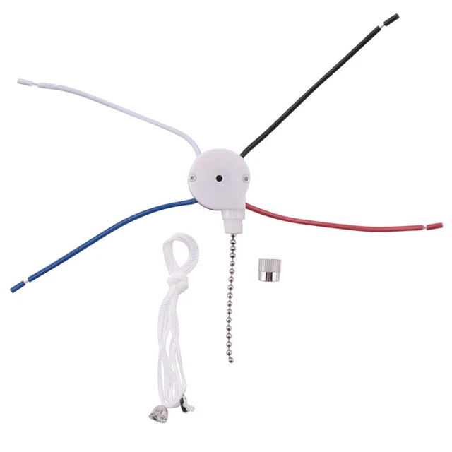 Ceiling Fan Switch Kit 3 Speed 4 Wire, Fan Switch Zipper Speed Control Switch,h