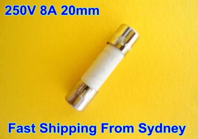 Microwave Oven MWO Ceramic Slow Blow Fuse 250V 8A 5X20mm High Quality---NEW(F12)