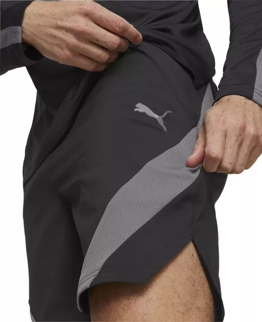 Puma Mens Train Fit Woven 7 Inch Training Shorts Gym Sports Breathable - Black