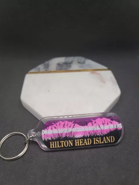 Vintage Hilton Head Island Suvenir Keychain Key Ring