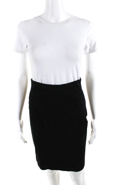 Diane Von Furstenberg Womens Margrita Pencil Skirt Black Cotton Size 4 LL19LL