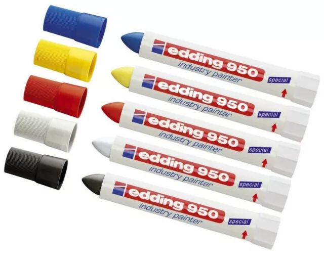 5x Edding 950 industry painter Spezialmarker Strichstärke 10mm Set 5 Farben