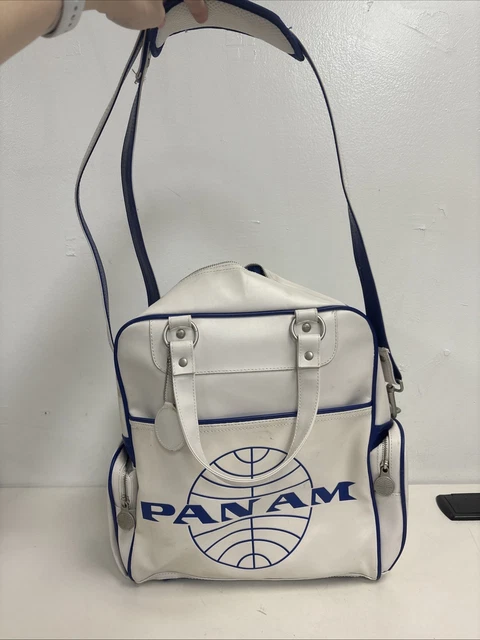 BOLSO DE MANO Panam de cuero blanco y azul EUR 135,29 PicClick ES