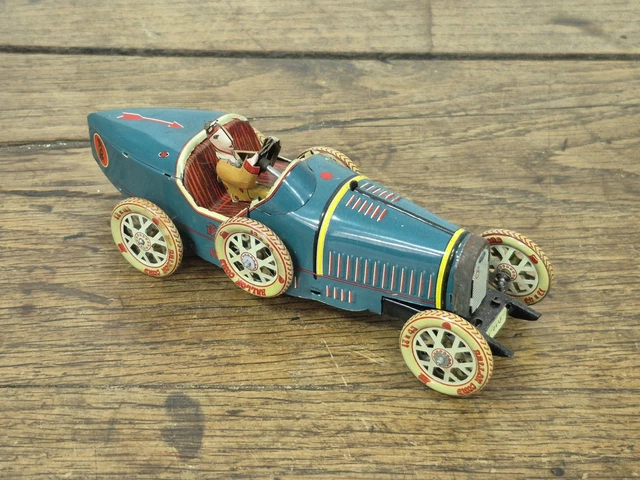 Jouet en tôle Paya Voiture de course Bleue Réédition