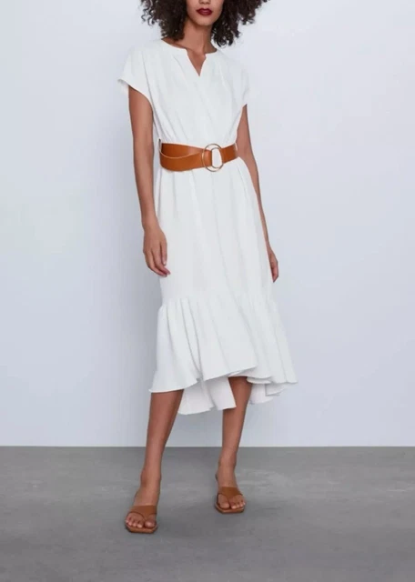 ZARA WHITE MIDI dress with belt ruffle dress size M 40.83 - PicClick UK ZARA WHITE MIDI dress with belt ruffle dress size M 40.83 - PicClick UK