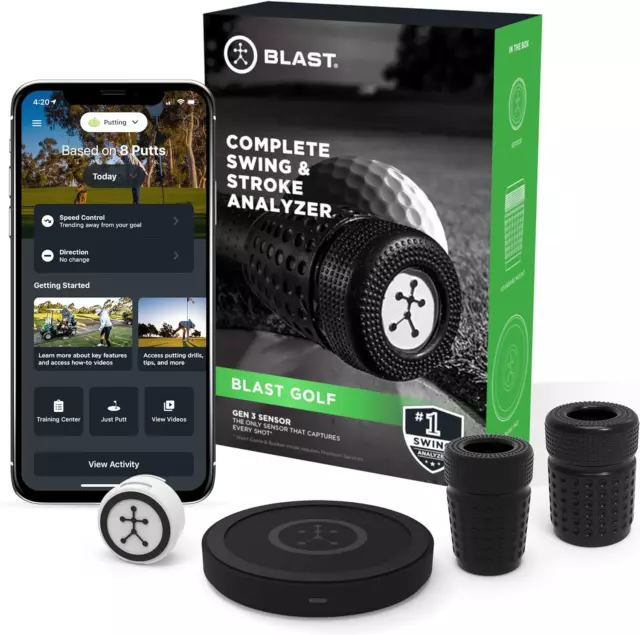 Blast Golf - Swing and Stroke Analyzer Sensor I Captures Putting, Full Swing,