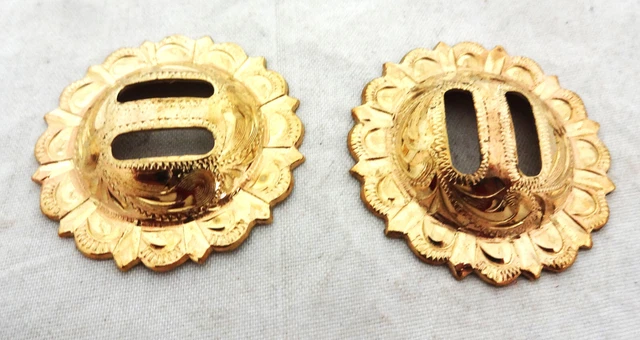 Par de Conchos Hansen Western Gear Ranurados de latón El Paso Ranura Nuevas Cuerdas de Silla de montar
