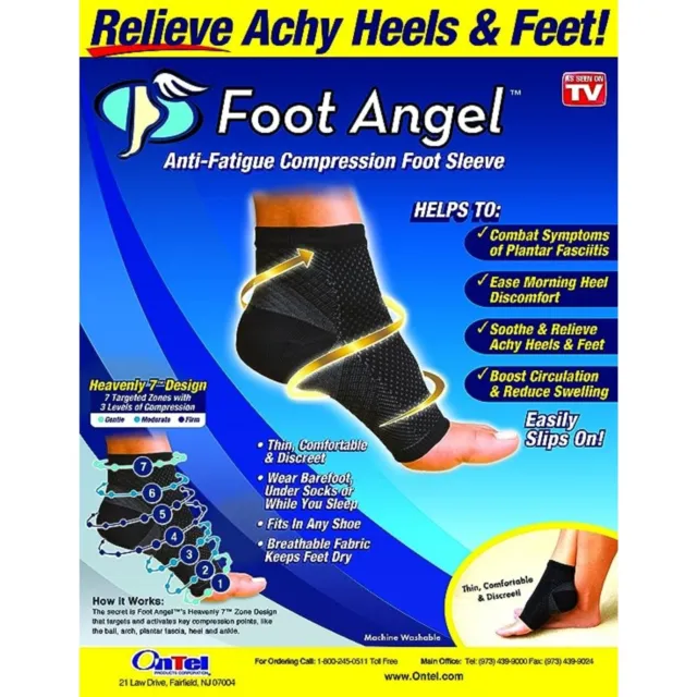 Foot Angel Anti-Fatigue Compression Foot Sleeve - Combats Plantar Fasciitis