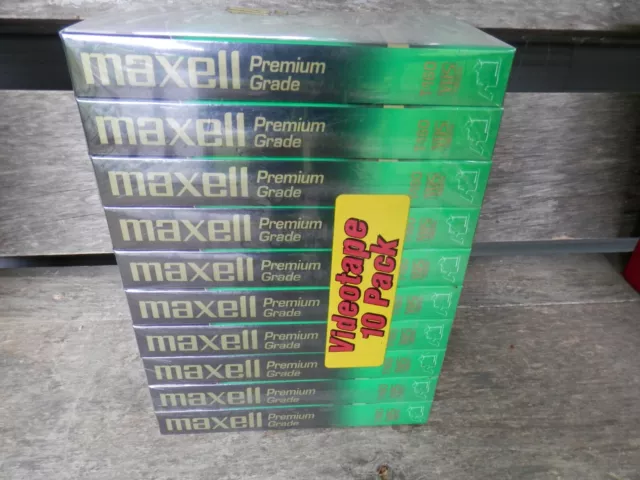 Maxell Premium T-160 Vhs Videotapes 10-Pack New Factory Sealed Nos