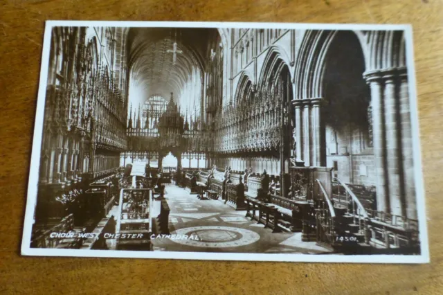 H758 Choir West CHESTER CATHEDRAL Real Photo Postcard c1946