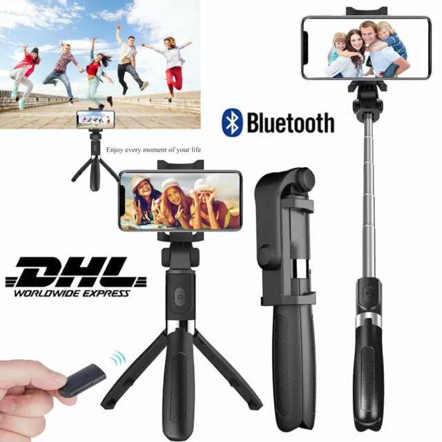 Mini Bluetooth Selfie Stick Stange Stativ Monopod Smartphone Handy Halterung