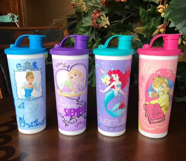 Tupperware Disney Princess Snack Cups Set of 4 Ariel Rapunzel Cinderella  Beauty