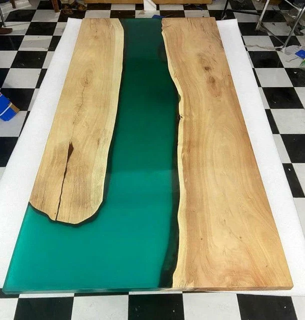 EPOXY RESIN DINING Table Wooden Live Edge Table Top Home Decor EUR 1.