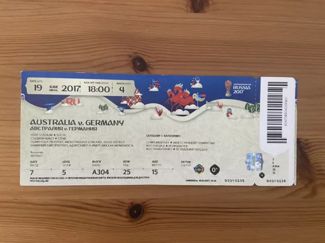 Sammler Used Ticket #4 Australia Germany Australien Deutschland Confed Cup