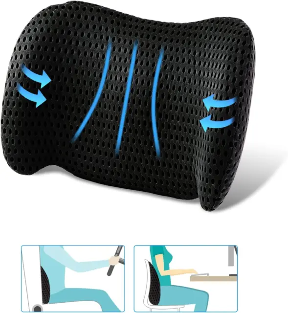 Lumbar Pillow, Lumbar Support Pillow for Office Chair, Ergonomic Memory Foam Bac