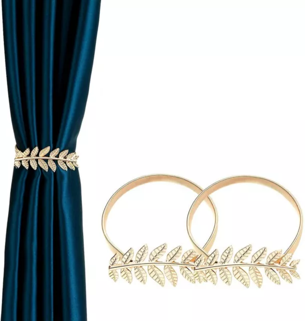 Beautiful Alloy Clip Buckle Holdbacks Curtain Tieback Gold Set of 2 Pcs