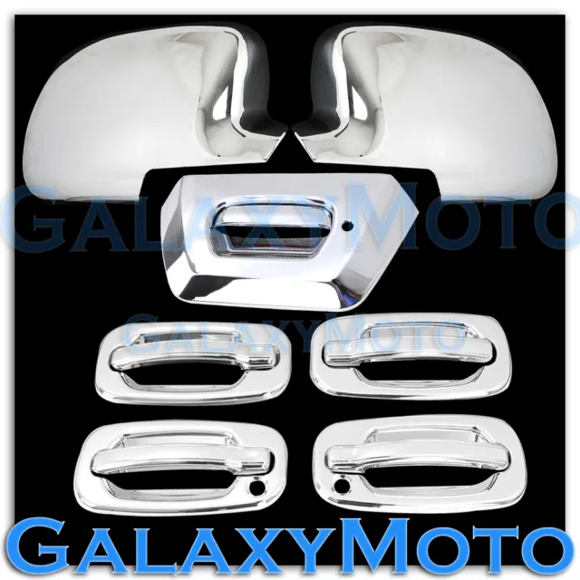 02-06 Chevy Avalanche Chrome FULL Mirror+4 Door Handle+PSG KH+Tailgate Cover
