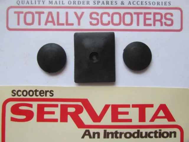 NOS LAMBRETTA SERVETA BLACK PLASTIC BLANK SET FOR LIGHT & IGNITION SWITCHES x 3