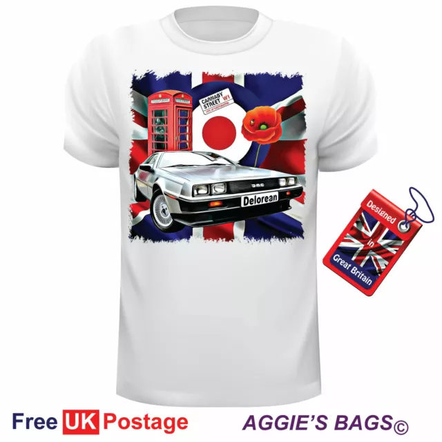 Car Art Design Classic Delorean T Shirt Can Be Personalised Unofficial