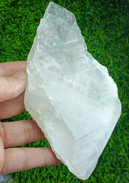 Cristal de quartz tabulaire gravé de grande taille 322 GM du Pakistan (16 x...