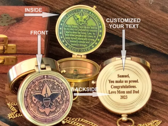 Personalized Gift For Boy Scout - Eagle Scout Boy Scout Of America Brass Compass