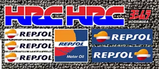 Motorcycle Sticker Decal Sheet For Honda HRC Repsol Blue White 21.5 x 8.5cm