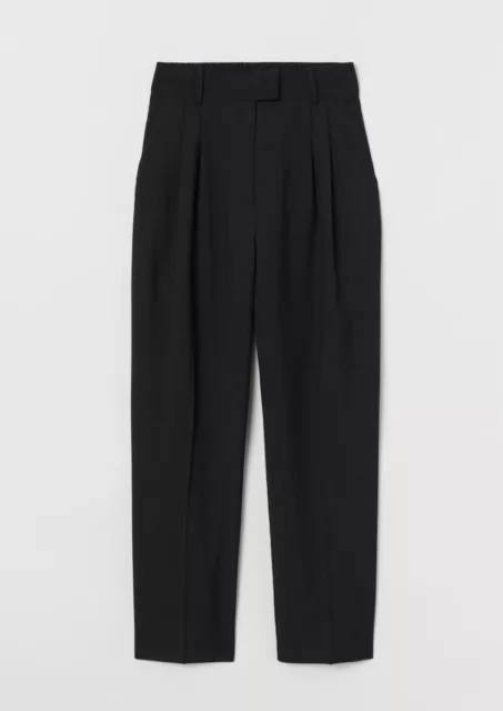 H&M Ankle Length Pants Size 8 BNWT Black Work Tapered