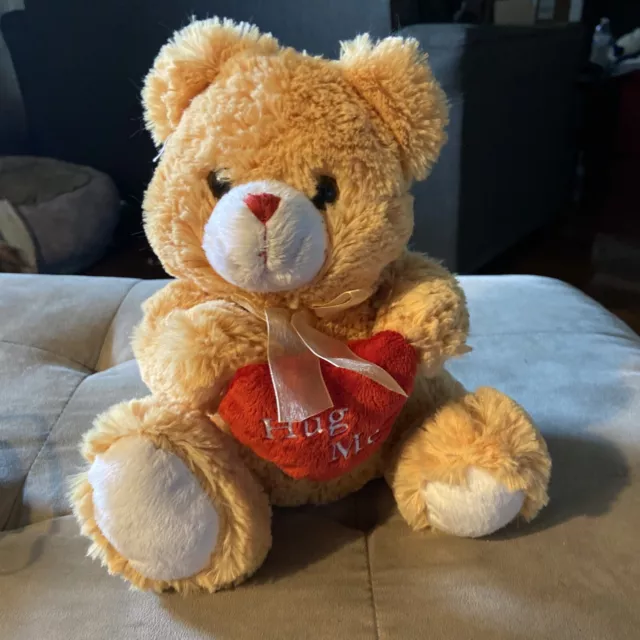 Teddy Bear Plush with heart 10” Hug me Stuffed Animal Soft