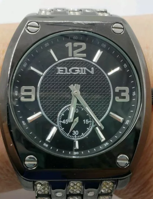 ELGIN MEN S CRYSTAL Accented Ionic Watch FG9752ST 24.95 PicClick