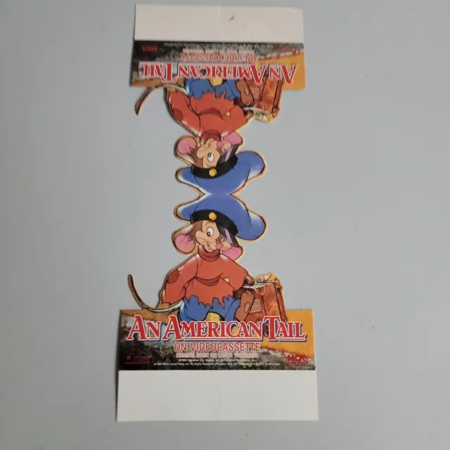 AN AMERICAN TAIL 1986 Video Store Counter POP Display 6" A-frame Unused Fievel
