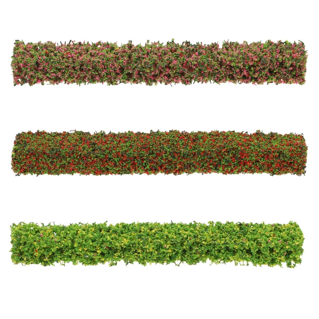 3 pz Mini Arbusti Aiuola Letto Fiori Modello Casa Miniatura Artificiale