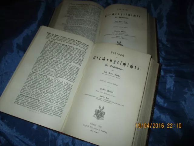Antik Buch  1892  /  1893 :  Lehrbuch der KIRCHEN - GESCHICHTE  ,  Band 1 + 2