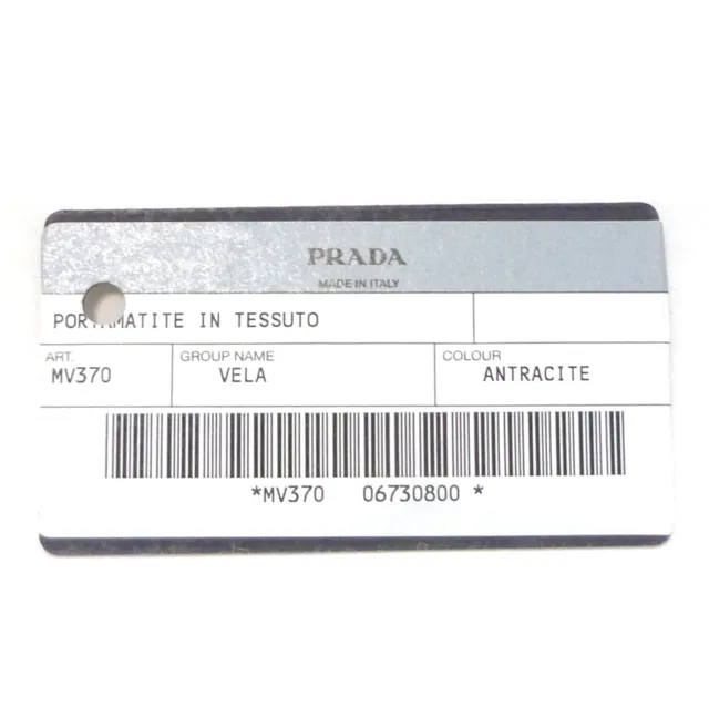 Authentic PRADA Tessuto Logo Pencil Case MV370 Antracite Nylon #1110267 2