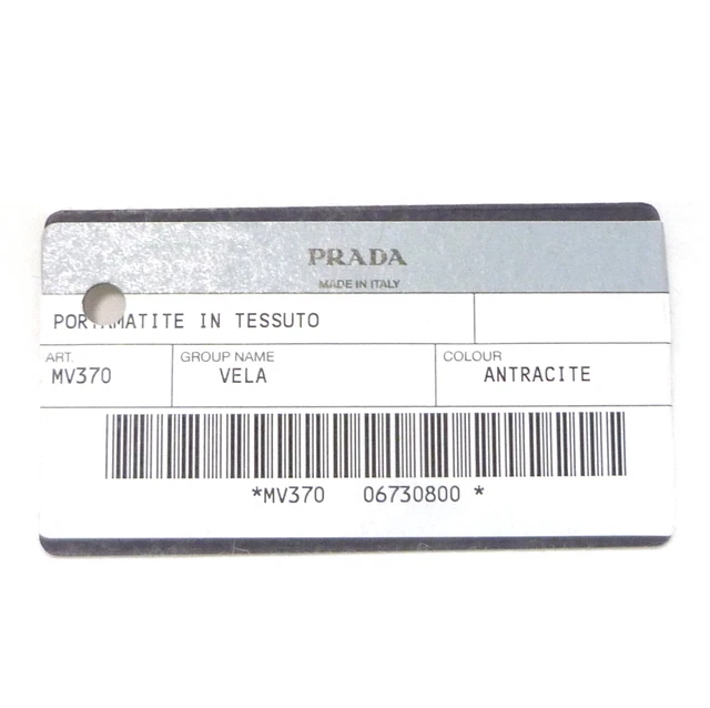 Authentic PRADA Tessuto Logo Pencil Case MV370 Antracite Nylon #1110267 2