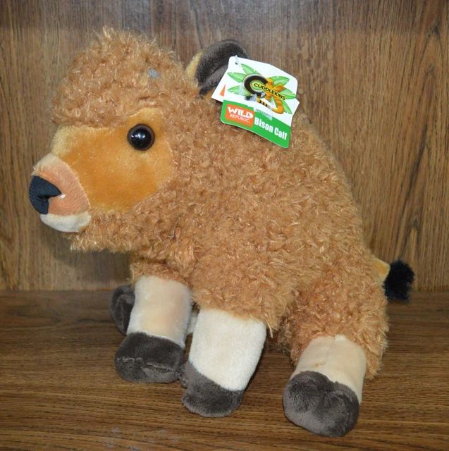 WILD REPUBLIC CUDDLEKINS 12” Baby Bison Calf Buffalo Stuffed Animal