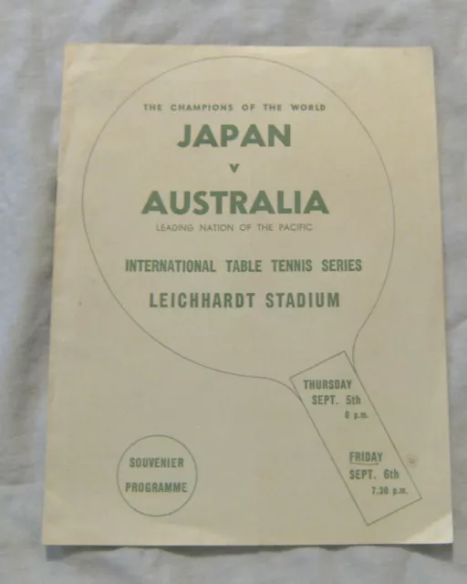 #T83. 1957 International Table Tennis Program - Japan V Australia