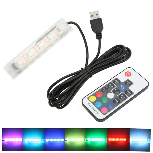 1pc Small LED Fish Tank Light with Remote Control Submersible Aquarium Light New 3