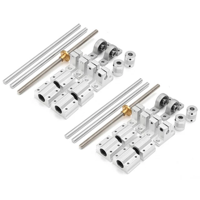 30Pcs 200mm Optical Axis Guide Bearing Housings Aluminum Rail Shaft Lead ScrT2Y5