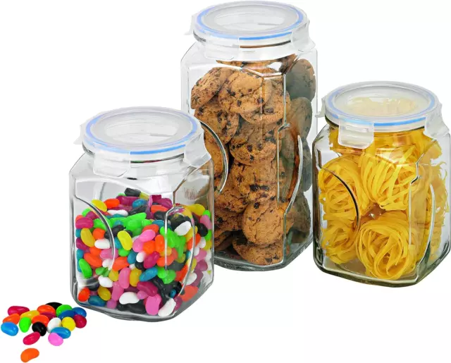 Glass Canister, 3-Piece Set, Clear, IG-534