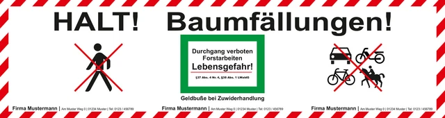 Warnpyramide/Faltsignal Achtung (VZ101) "BAUMPFLEGE" 90cm